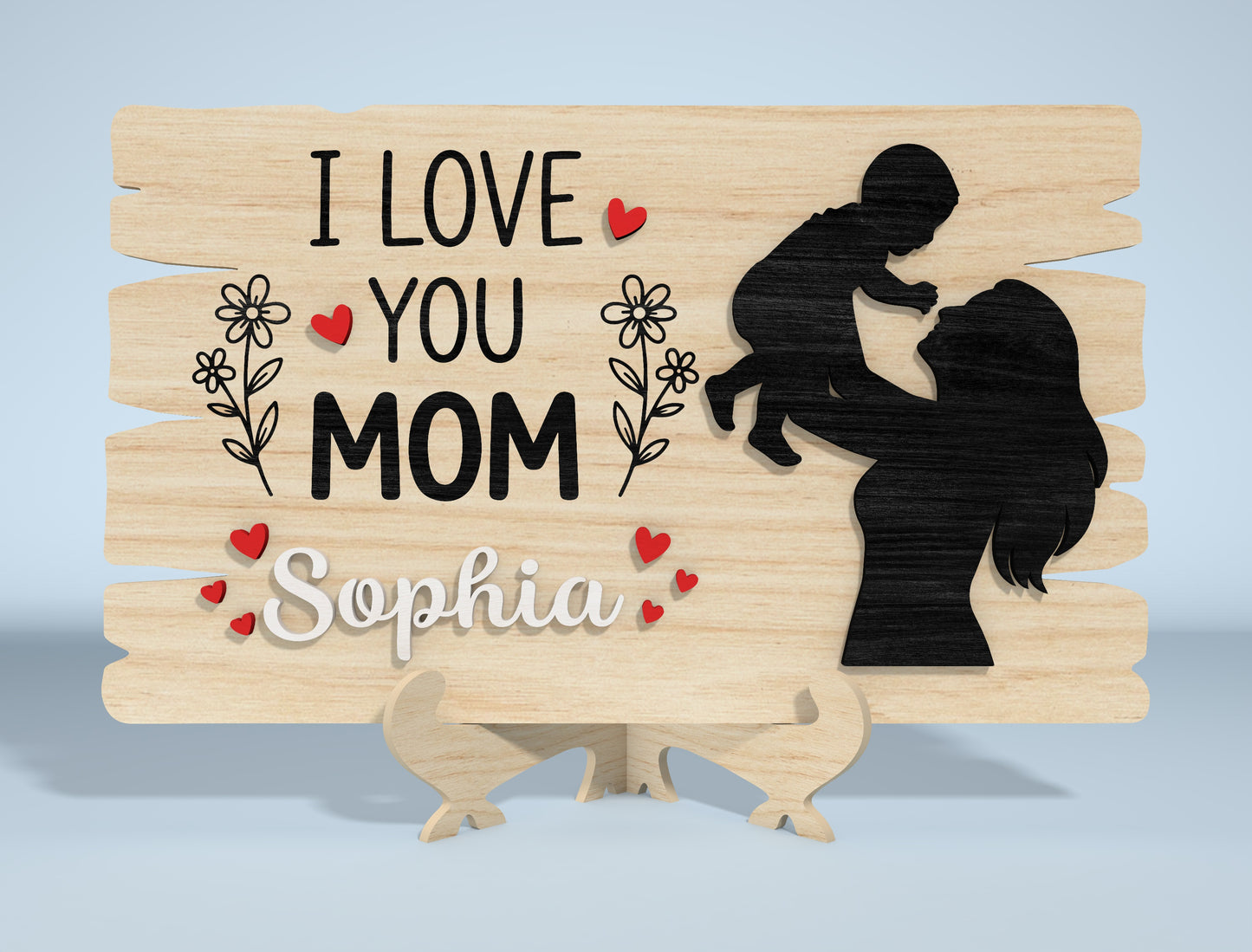 Mother's Day Wooden Sign SVG Bundle Laser Cut File for Glowforge and xTool