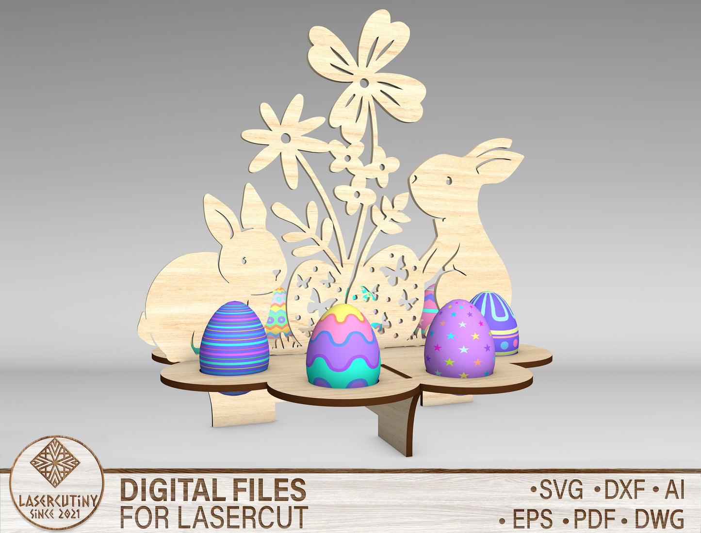 Cute Easter Bunny Egg Holder SVG Bundle 5 Designs for Glowforge and xTool