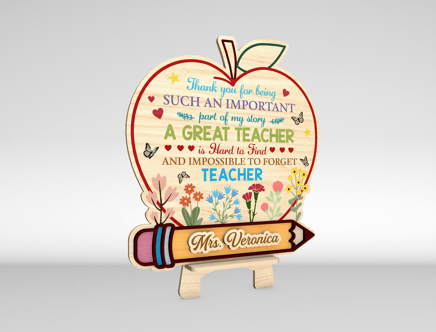 Teacher Appreciation Tabletop SVG Laser Cut File for Glowforge Users