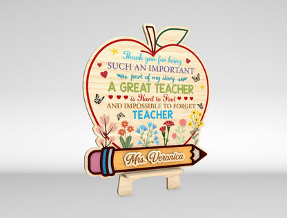 Teacher Appreciation Tabletop SVG Laser Cut File for Glowforge Users