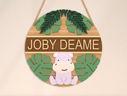 Personalized Jungle Animal Name Sign SVG Bundle for Glowforge and xTool