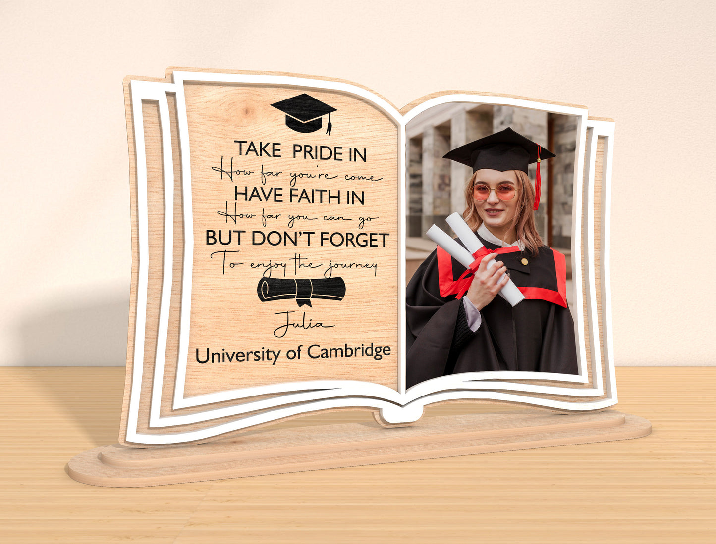 Graduation Photo Frame Book SVG Laser Cut File for Glowforge and xTool