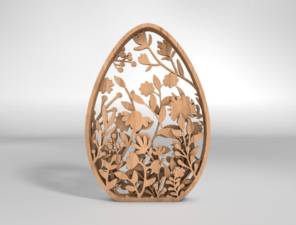 Floral Easter Egg Ornament Set SVG Spring 7 Designs for Glowforge and xTool