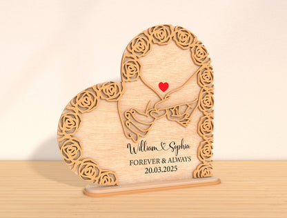 Mom Rose Heart Sign SVG Mother's Day Floral Plaque for Glowforge