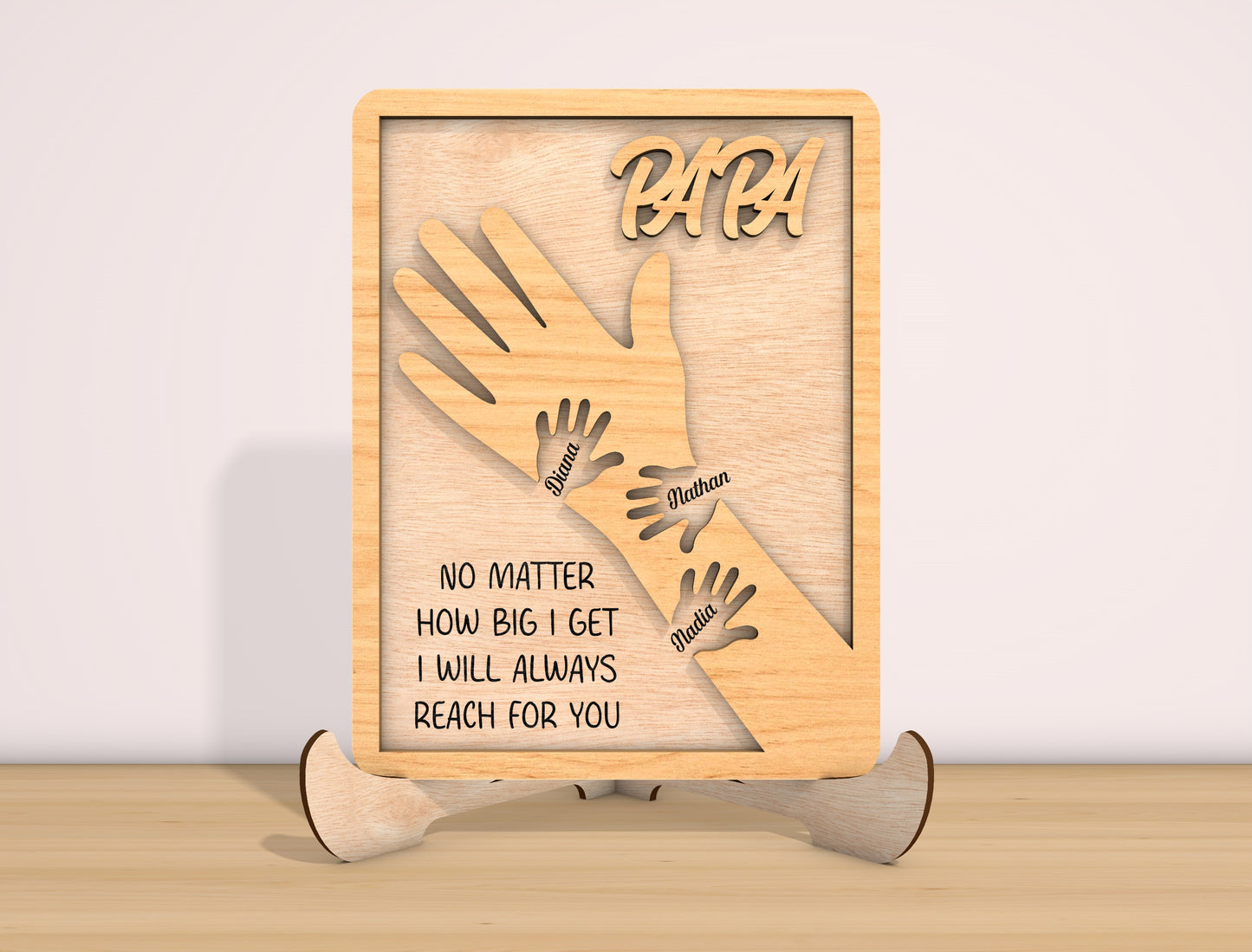Dad Holding Hands Sign SVG for Glowforge and xTool