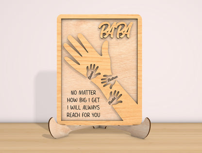 Dad Holding Hands Sign SVG for Glowforge and xTool