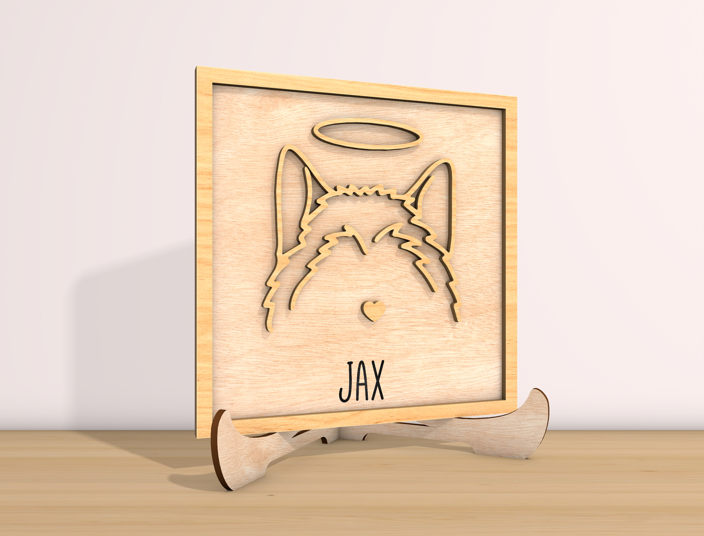 Dog Memorial Halo Sign SVG Laser Cut File for LightBurn