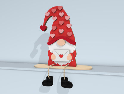 Valentine Gnome Shelf Sitter Laser Cut File | Love Gnome Bundle | Cute Wooden Decor | Glowforge, xTool, LightBurn, etc.