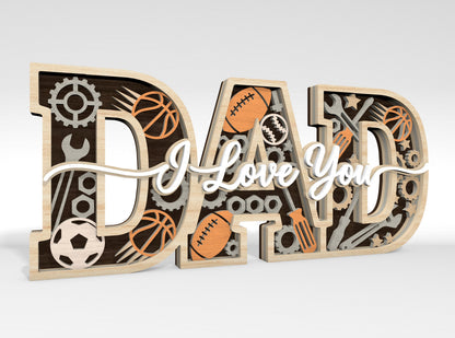 Multilayer I Love You Word Art SVG Bundle for Glowforge and xTool