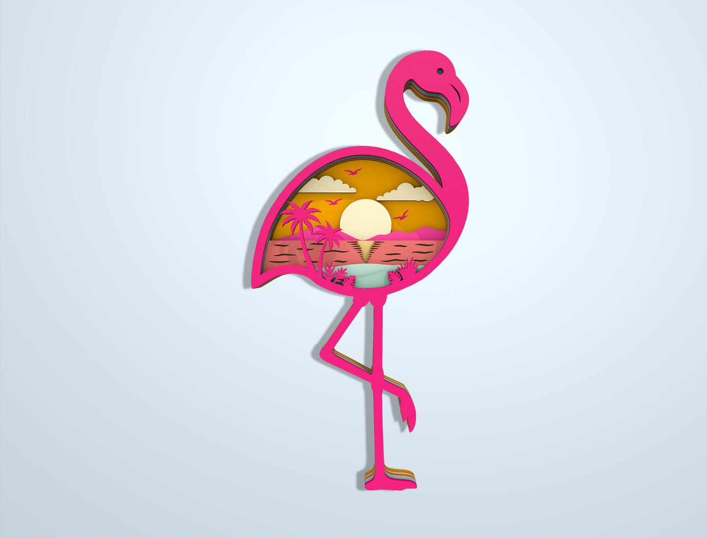 Multilayer Beach Summer SVG Bundle Laser Cut File for Glowforge