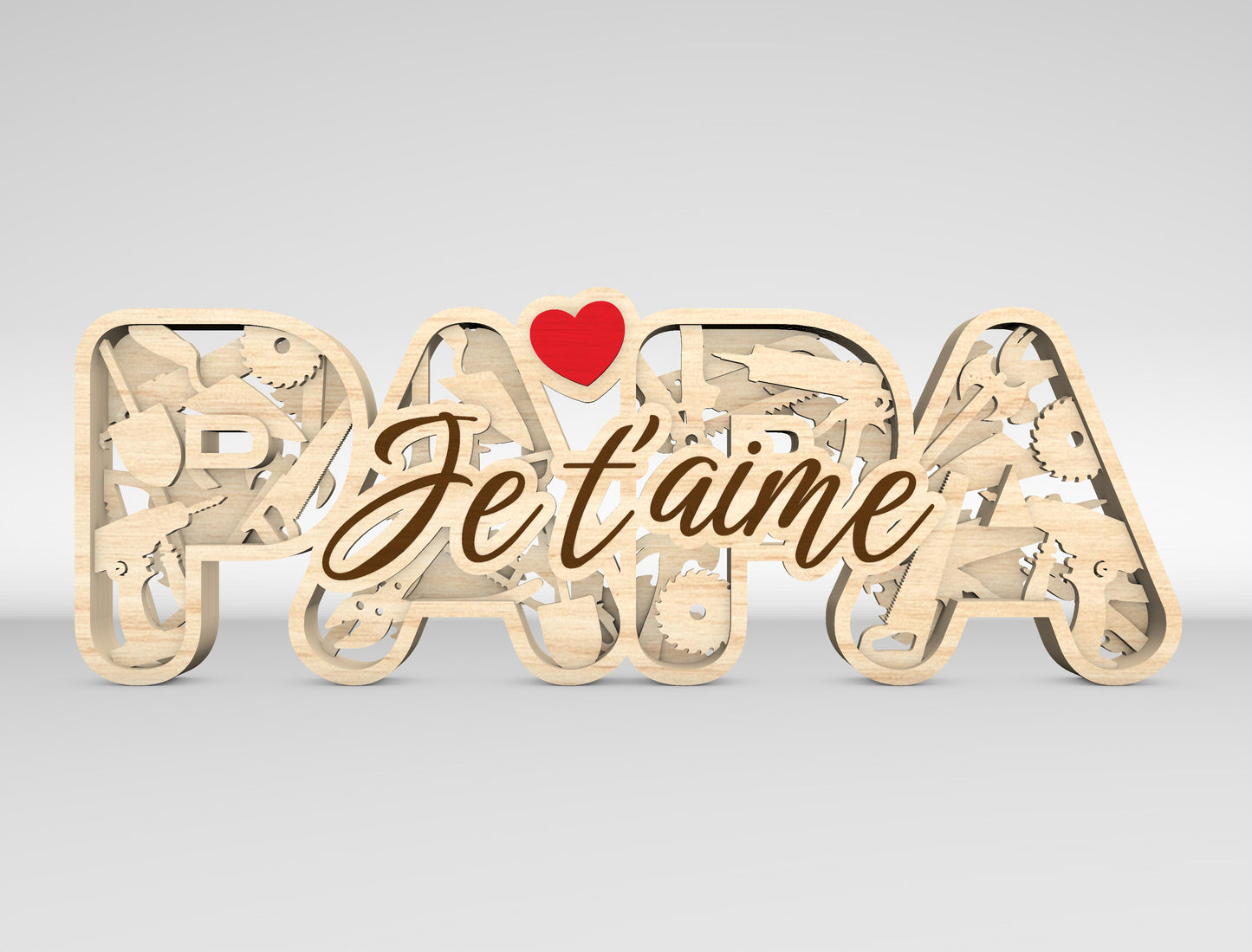 Dad Multilayer Name Sign SVG Laser Cut File for Glowforge and LightBurn
