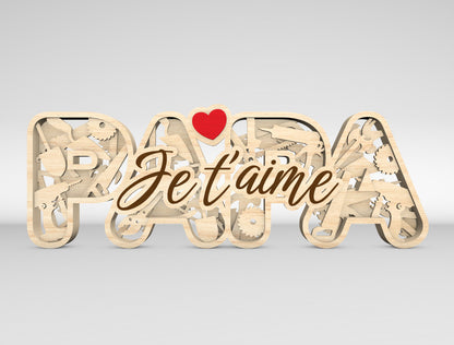 Dad Multilayer Name Sign SVG Laser Cut File for Glowforge and LightBurn