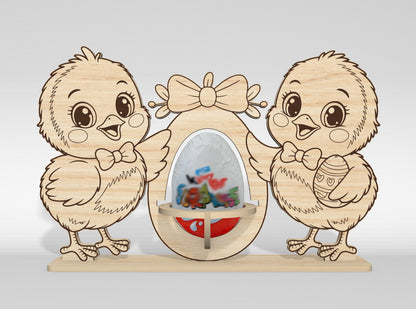 11 Easter Kinder Egg Holder Bundle SVG Laser Cut for LightBurn and Glowforge
