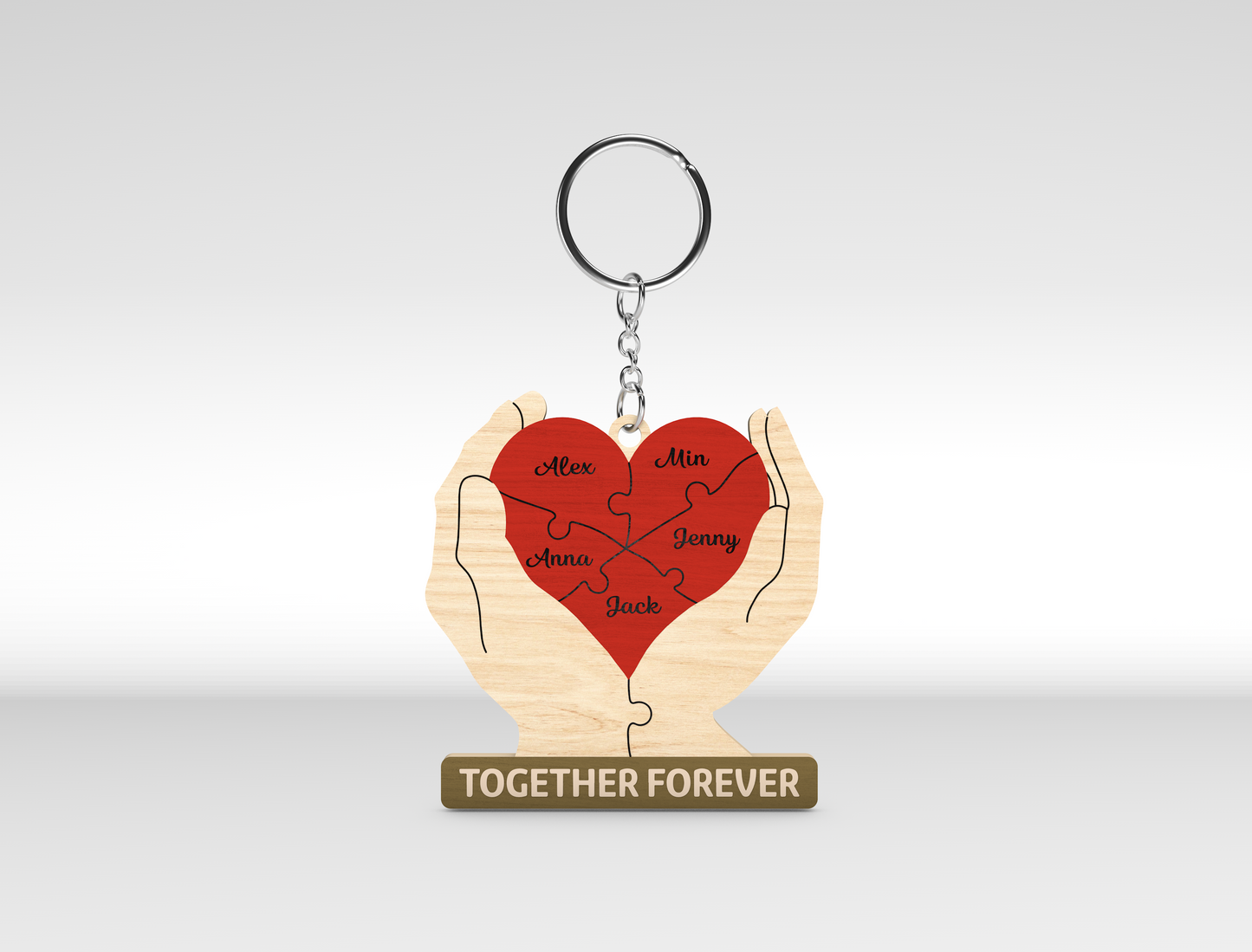 Personalized Couple Keychain SVG Custom Name Heart for xTool