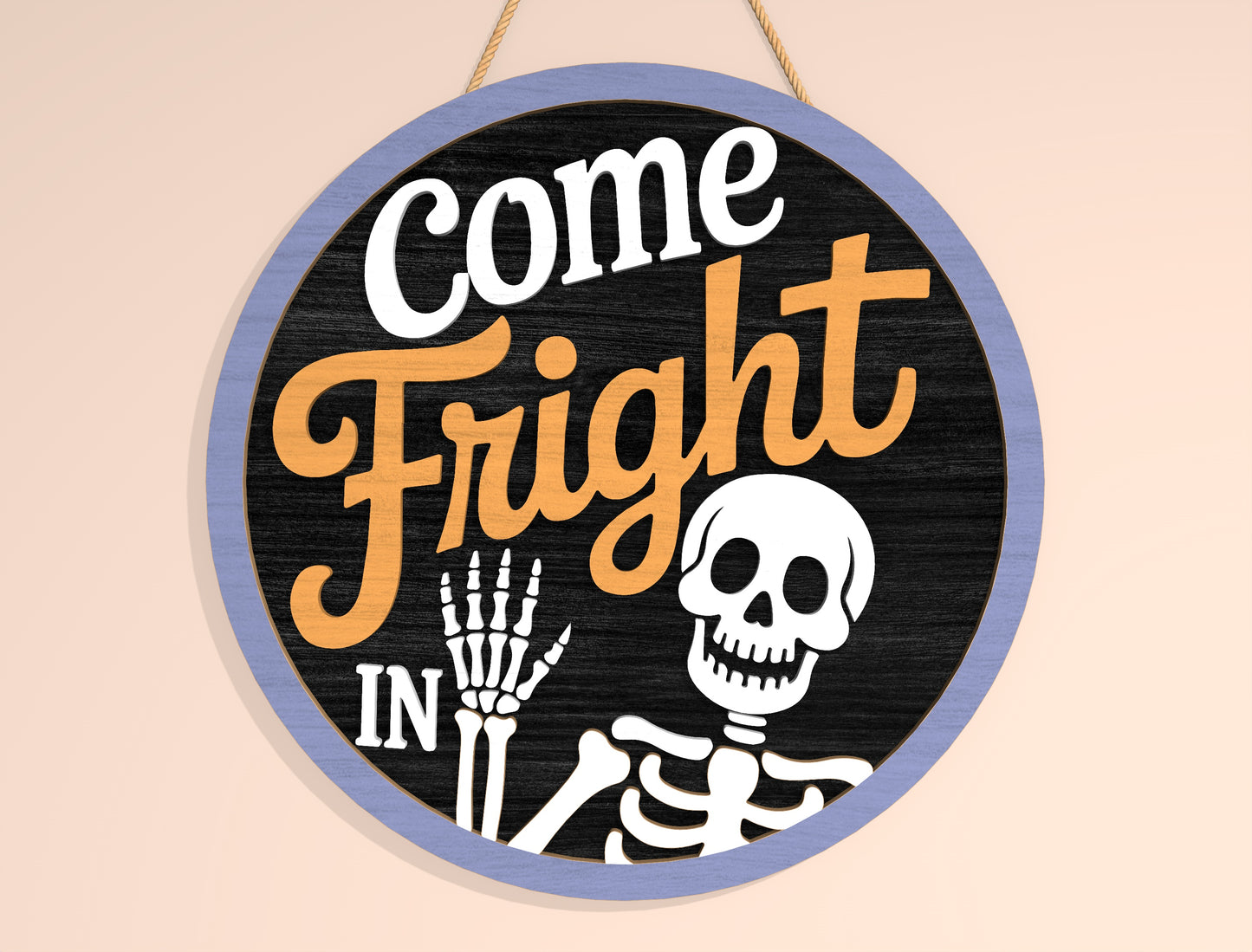 Halloween Skeleton Welcome Door Hanger SVG Bundle for Glowforge LightBurn