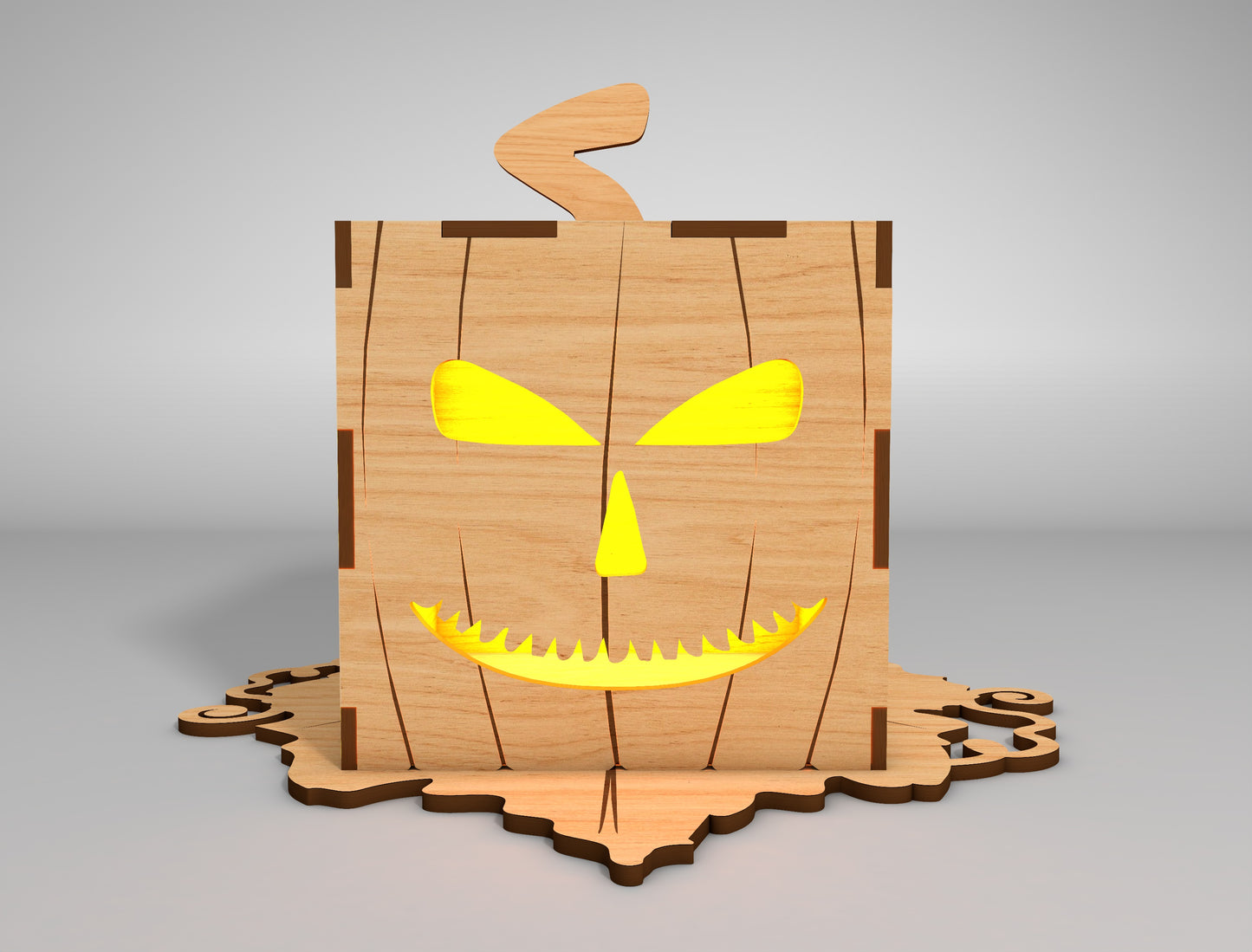Halloween Pumpkin Lamp SVG Set for Glowforge xTool LightBurn