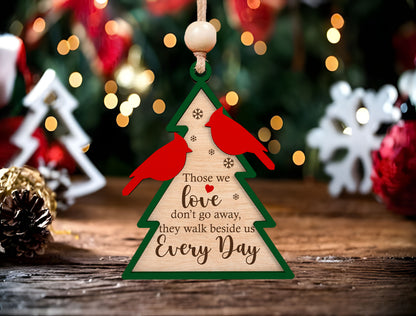 Cardinal Memorial Tree Ornament SVG for Glowforge and LightBurn