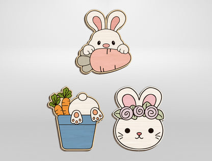 Easter Stud Earrings SVG Bundle Bunny Chick Floral for LightBurn and xTool