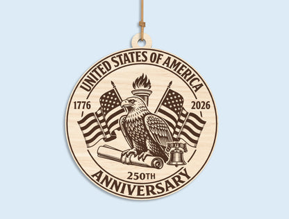 250 Years Eagle Ornament SVG Bundle for Glowforge and LightBurn
