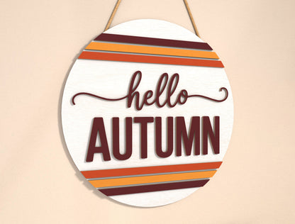 Hello Autumn SVG Set for Glowforge xTool LightBurn | 2 Designs
