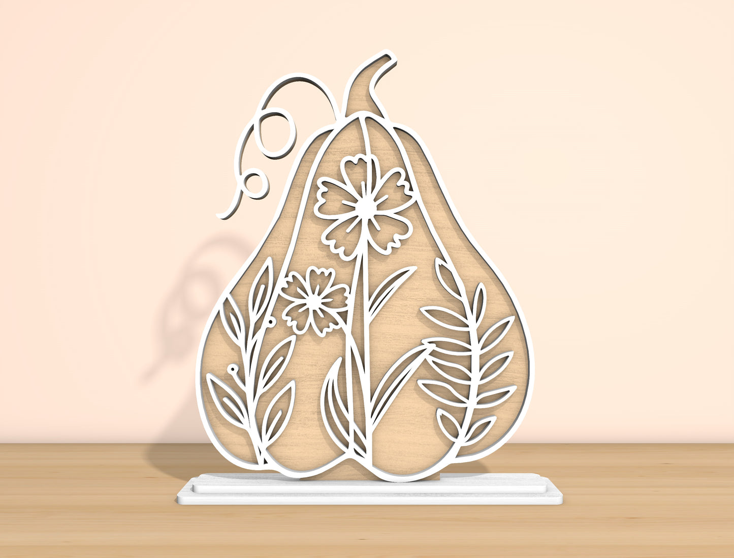 Floral Pumpkin & Gourd SVG Bundle Laser Cut File | Fall Tabletop Decor | Elegant Botanical Style | Glowforge, xTool, LightBurn, etc.