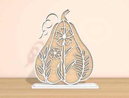 Floral Pumpkin & Gourd SVG Bundle Laser Cut File | Fall Tabletop Decor | Elegant Botanical Style | Glowforge, xTool, LightBurn, etc.