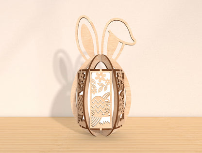Easter Bunny Lantern SVG Set Ver2 Rabbit Egg 6 Designs for Glowforge