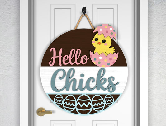 Easter Door Hanger Bundle SVG 9 Spring Welcome Designs for LightBurn and xTool