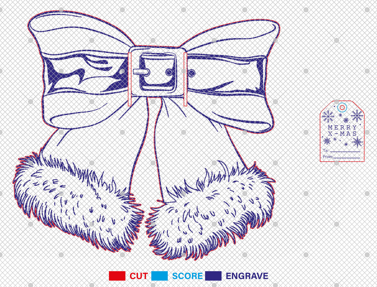Bow Blanket Gift Tag SVG Bundle 8 Laser Cut Designs