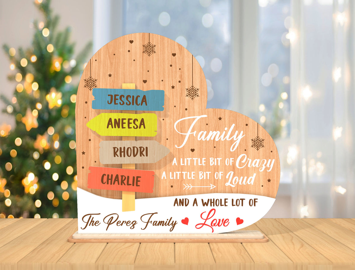 Personalized Family Name Sign SVG Laser Cut Tabletop Decor