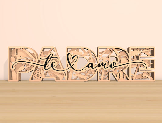 Personalized Papa Tool Name Sign SVG Laser Cut File for Glowforge and xTool