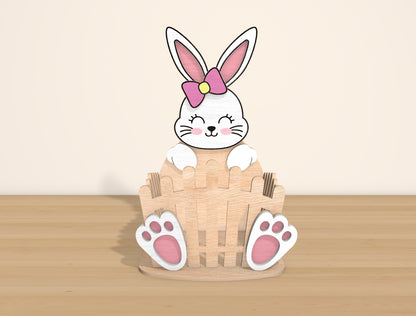 Easter Animal Basket SVG Bundle Laser Cut File | 6 Cute Animal Designs | Spring Tabletop Decor | Glowforge, xTool, LightBurn, etc.