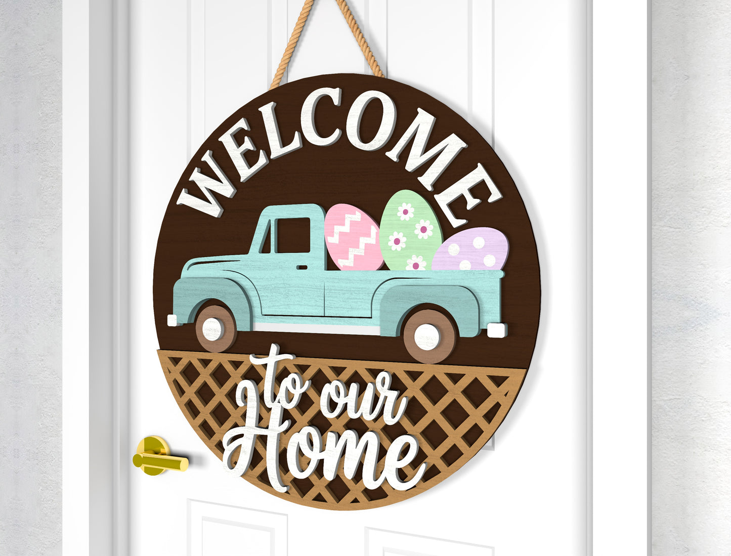 Easter Truck Farmhouse Door Sign SVG Welcome Home Carrot for Glowforge