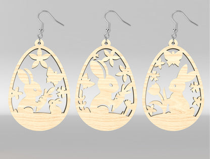 Easter Bunny Earring SVG Bundle Wooden Jewelry 15 Designs for LightBurn