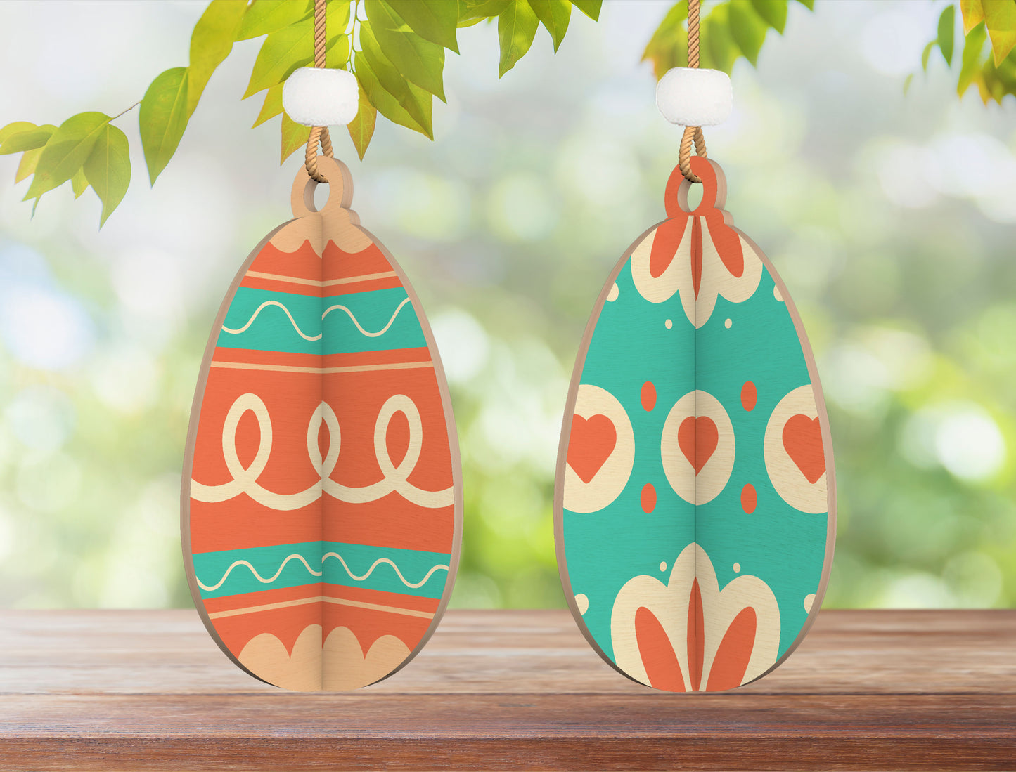 Easter Egg Ornament SVG Bundle Interlocking 3D Wooden for LightBurn and xTool