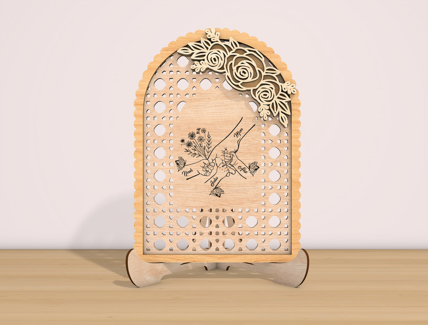 Personalized Mom Floral Arch Sign SVG for Glowforge and LightBurn