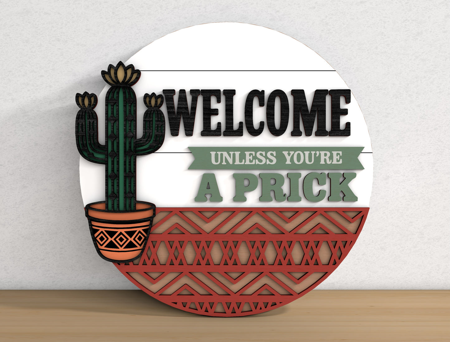Succulent Welcome Sign SVG Bundle for Glowforge xTool Laser Cut File