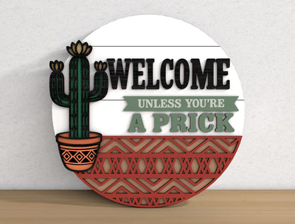 Succulent Welcome Sign SVG Bundle for Glowforge xTool Laser Cut File
