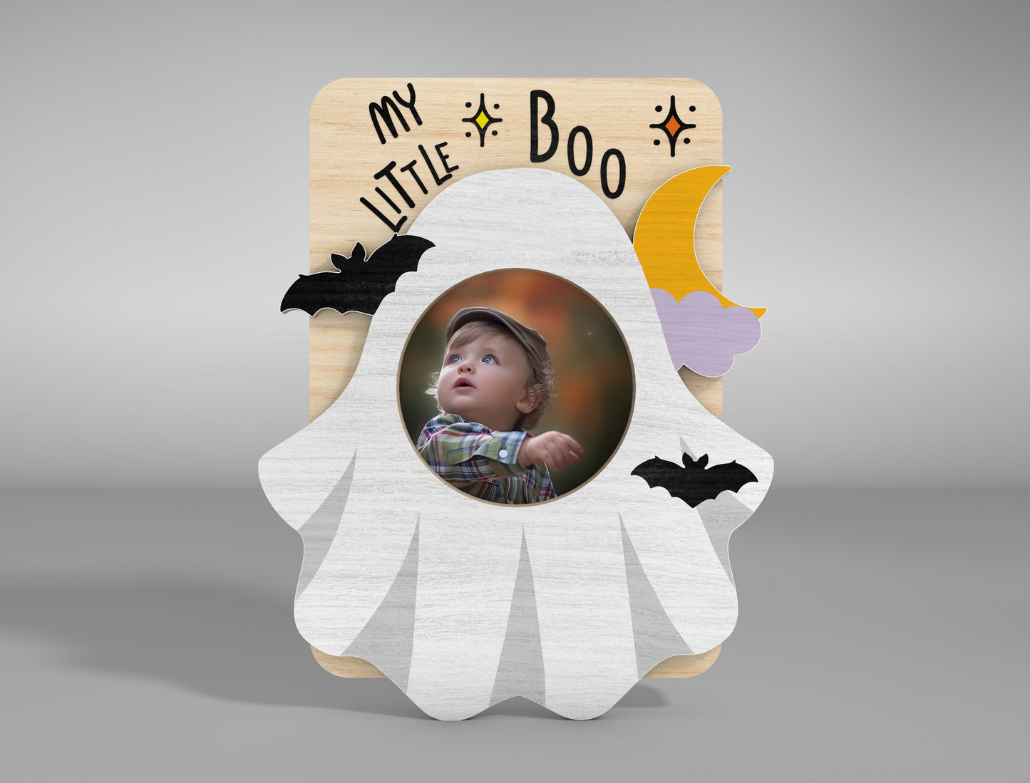 Halloween Fridge Magnet SVG Bundle for Glowforge LightBurn xTool | Ghost Photo Frame | 5 Designs