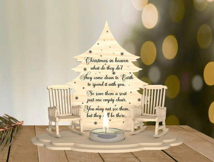 Christmas Memorial Empty Chair Candle Holder Laser Cut File | Ready to Cut | Glowforge, xTool, LightBurn, etc.