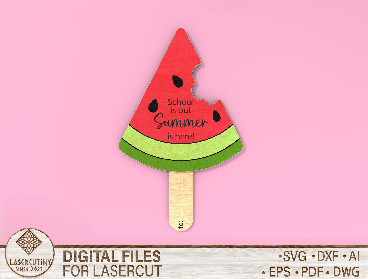 Watermelon Popsicle Gift Card Holder Laser Cut File for Glowforge and LightBurn