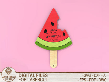 Watermelon Popsicle Gift Card Holder Laser Cut File for Glowforge and LightBurn