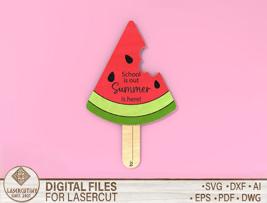 Watermelon Popsicle Gift Card Holder Laser Cut File for Glowforge and LightBurn