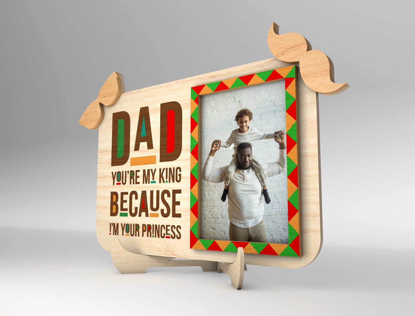 Juneteenth Dad Photo Frame Sign SVG Laser Cut File for LightBurn and xTool