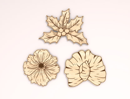 12 Month Flower Shapes Laser Cut File Bundle | Birth Flower Icons | Botanical Wood Cutouts | Glowforge, xTool, LightBurn, etc.