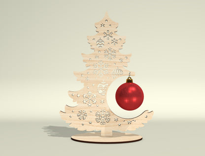 Personalized Photo Christmas Tree Ornament Laser Cut File | Ready to Cut | Glowforge, xTool, LightBurn, etc.
