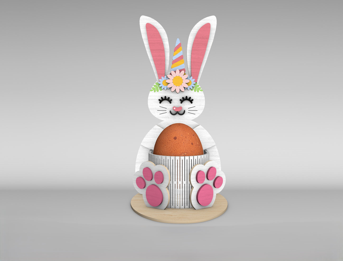 Cute Bunny Egg Holder Stand SVG Easter Table 5 Designs for LightBurn and xTool