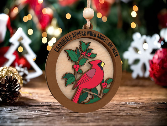 Cardinal Memorial Ornament SVG Bundle for Glowforge and LightBurn