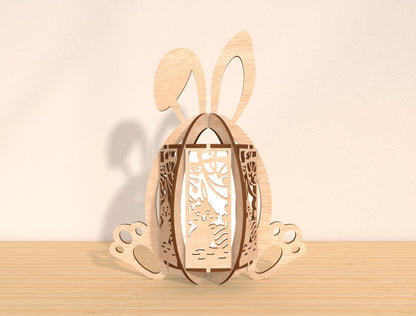 Easter Bunny Lantern SVG Bundle Ver3 Rabbit 8 Designs for LightBurn and xTool