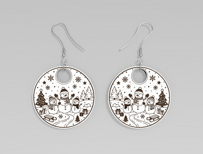 Christmas Winter Scene Wood Earring SVG Bundle 6